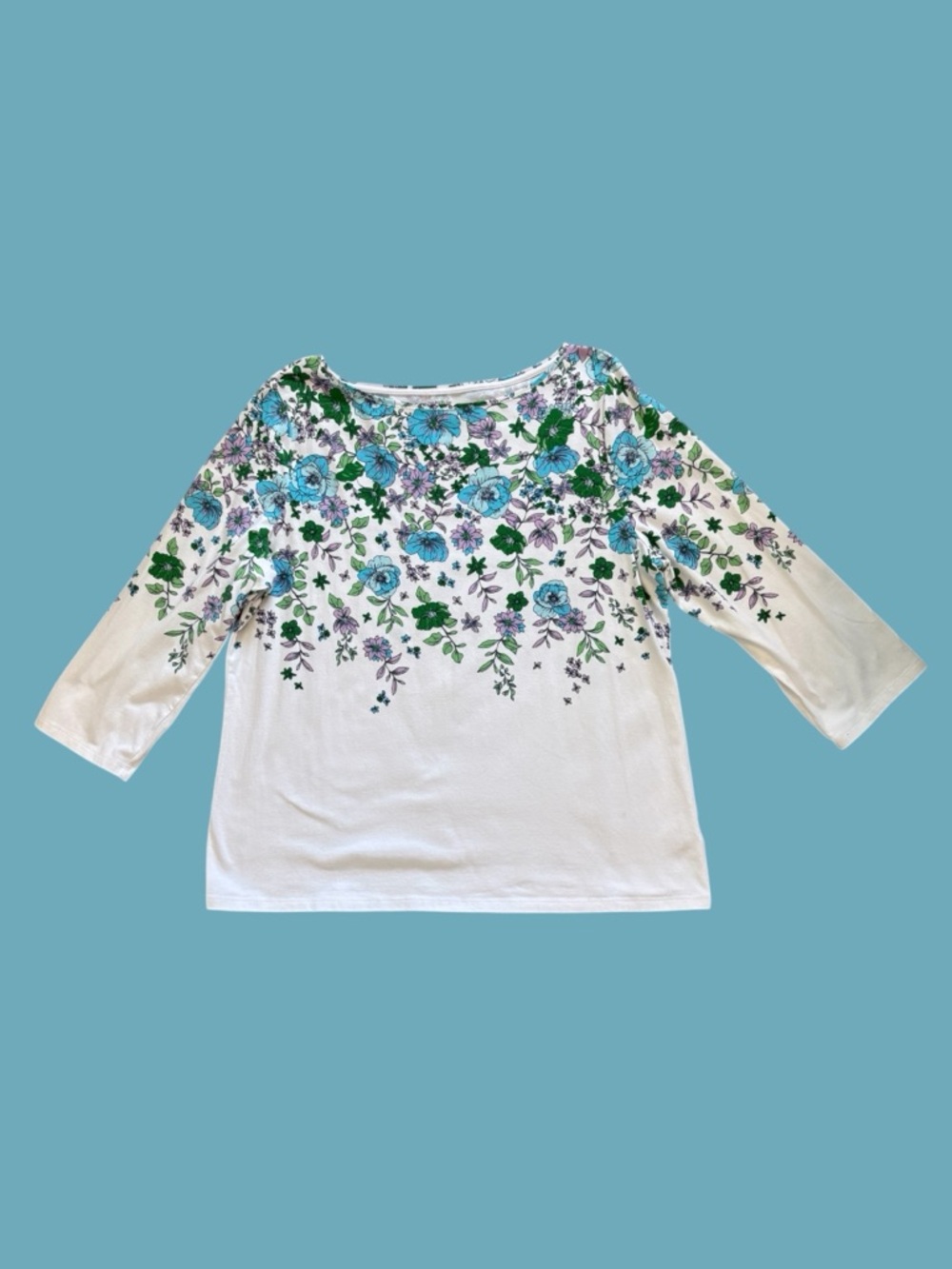 🌸 Talbots Floral Boatneck Top – Size XL – Effortless Classic Style 🌸 - Picture 3 of 6